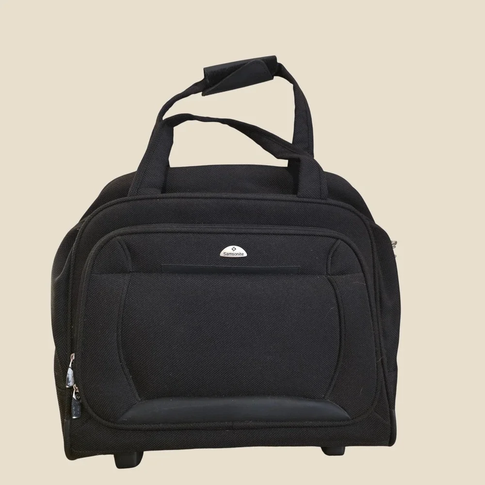 Samsonite Rolling Laptop Bag Black Nylon Briefcase